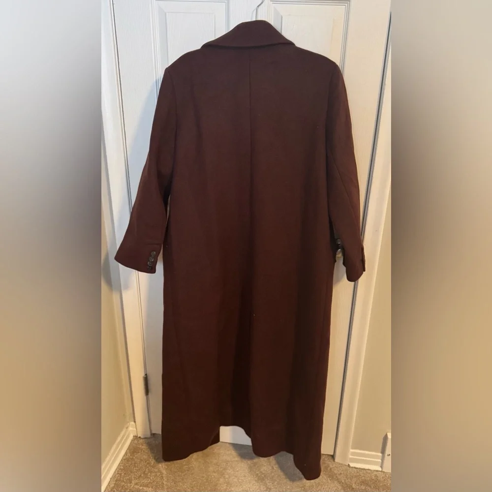 Abercrombie & Fitch Mahogany Wool-Blend Double-Breasted Coat *NWT* - Picture 3 of 6